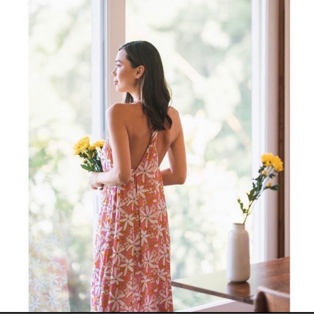 Fighting Eel Ava Sky Daniela Pink Tiare Maxi Dress floral - Picture 2 of 10